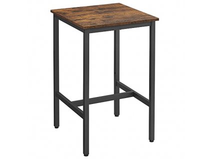 Barový stůl, 60 x 60 x 92 cm, rustikálně hnědý a černý