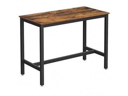 Barový stůl, 120 x 60 x 90 cm, rustikálně hnědý a černý