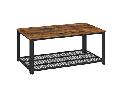 Konferenční stolek, 106,2 x 60,2 x 45 cm, rustikálně hnědý a černý