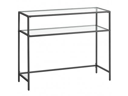Konzolový stolek se 2 policemi, 100 x 35 x 80 cm, černý