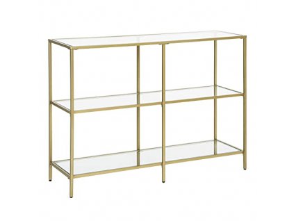 Regál, 3 patra, 100 x 30 x 73 cm, zlatý