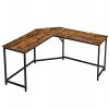 Rohový psací stůl, 149 x 94,5 x 75 cm, rustikálně hnědý a černý
