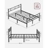 Kovový rám na manželskou postel, pro matrace 140 x 190 cm, černý