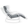 Houpací křeslo, 67 x 115 x 91 cm, světle šedé a bílé