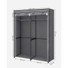 Látková šatní skříň, 140 x 43 x 174 cm, šedá