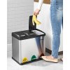 Odpadkový koš, 3 x 8 l, stříbrný