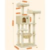 Kočičí škrabadlo, 143 cm, béžové