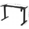 Výškově nastavitelný rám stolu, 115-147 x 55 x 71-112 cm, černý