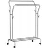 Pojízdný věšák na oděvy, 103,5 x 52,5 x 155 cm, stříbrný