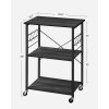 Pojízdný kuchyňský regál, 60 x 40 x 89 cm, černý