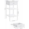 Noční stolek se 2 policemi, 35 x 35 x 70 cm, bílý