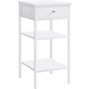 Noční stolek se 2 policemi, 35 x 35 x 70 cm, bílý