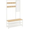 Věšák na oděvy s botníkem, 98 x 35 x 180 cm, bílý a dub