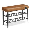Lavice na boty, 80 x 30 x 50 cm, černá a hnědá