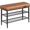 Lavice na boty, 80 x 30 x 50 cm, černá a hnědá