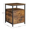 Noční stolek, 45 x 45 x 60 cm, rustikálně hnědý a černý