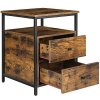 Noční stolek, 45 x 45 x 60 cm, rustikálně hnědý a černý