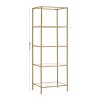 Regál, 5 pater, 40 x 30 x 124,5 cm, zlatý
