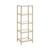 Regál, 5 pater, 40 x 30 x 124,5 cm, zlatý