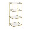 Regál, 4 patra, 40 x 30 x 95 cm, zlatý