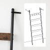 Žebřík na ručníky, 5 pater, 65 x 178 cm, rustikálně hnědý a černý