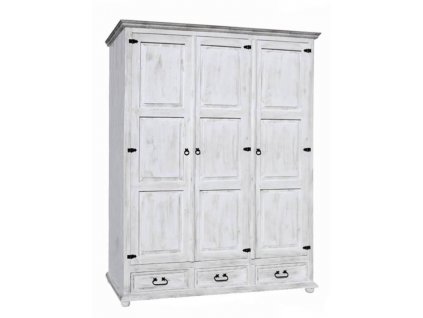 Šatní skříň WHITE HOME Slim SZY103 oddělená (Barevné provedení Antická bílá - K16)