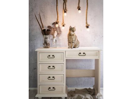 Rustikální psací stůl POPRAD WHITE BIK02A