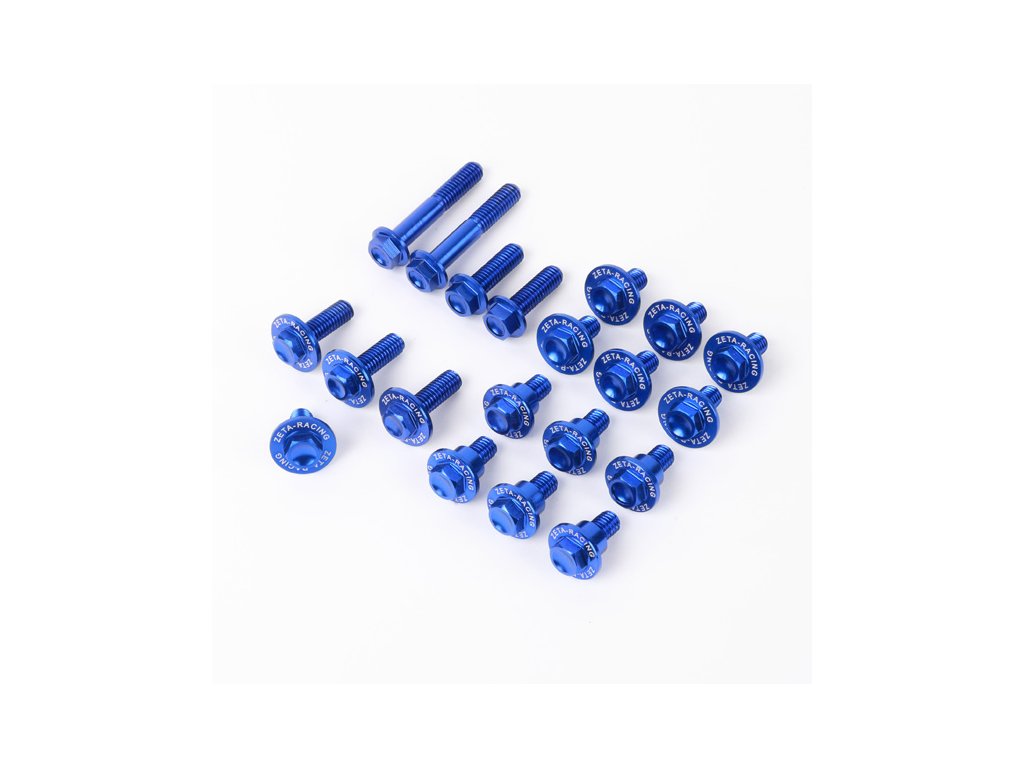 ZETA Sada hliníkových skrutiek do plastov RMZ250'19-, RMZ450'18- 22ks modrá