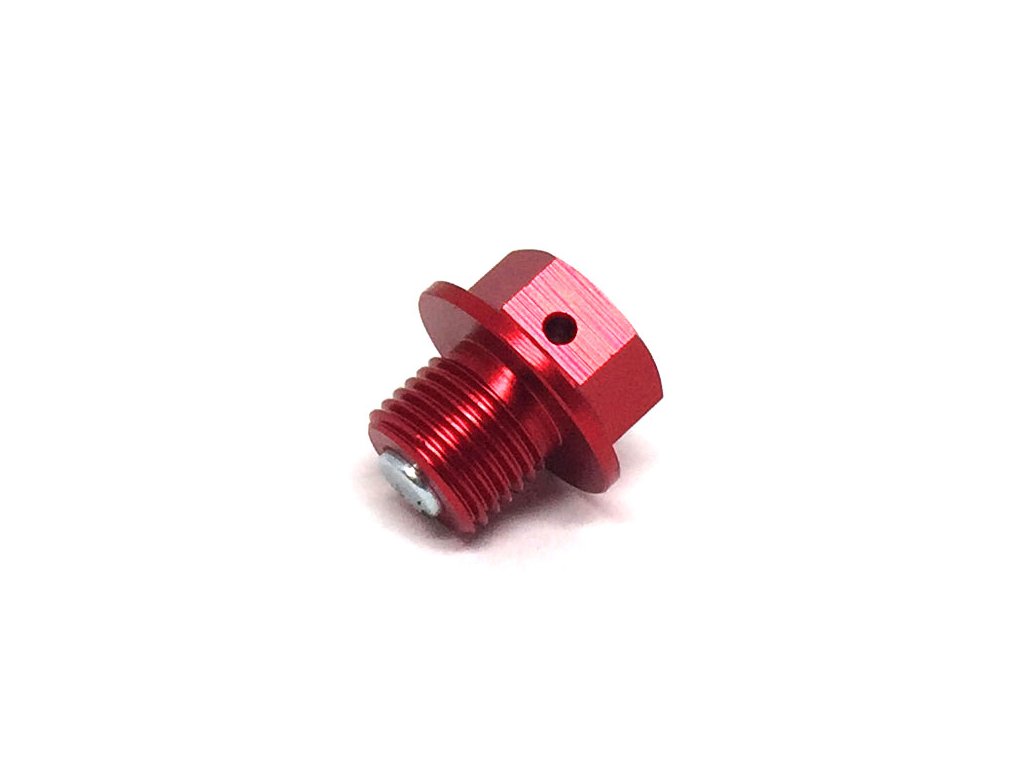 ZETA Výpustná skrutka oleja s magnetom M12x10-P1.25 červená