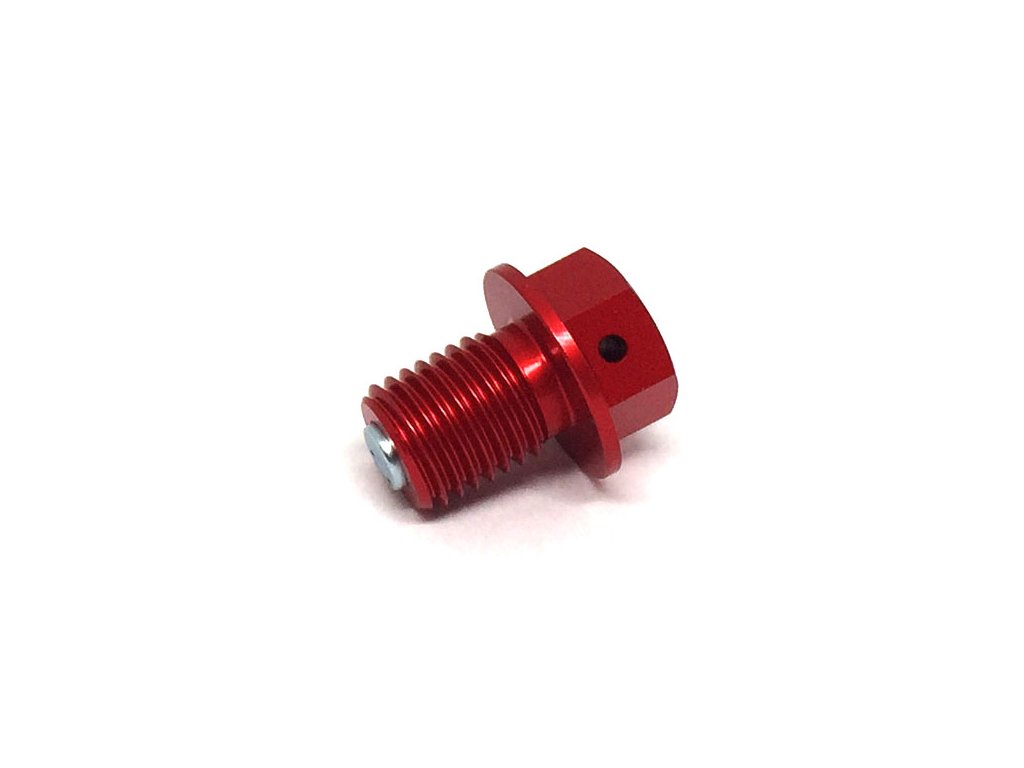 ZETA Výpustná skrutka oleja s magnetom M12x15-P1.5 červená
