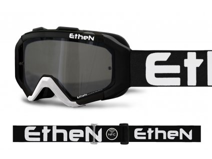 ETHEN ARES 0713 MX okuliare čierno - biele s dýmovým sklom TOP MODEL