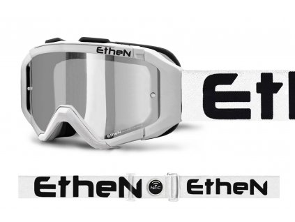 ETHEN ARES 0714 MX okuliare bielo-čierne so zrkadlovým strieborným sklom TOP MODEL