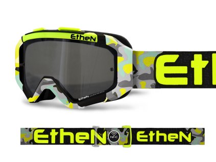 ARES 0721 MX okuliare CAMO žlte FLUO so zrkadlovým strieborným sklom TOP MODEL