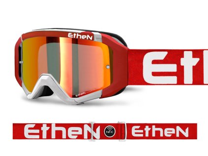 MX05R 0559 MX okuliare BIELO - ČERVENÉ FLUO s červeným zrkadlovým sklom