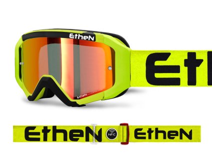 MX05R 0564 MX okuliare ŽLTA FLUO - ČIERNE s červeným zrkadlovým sklom