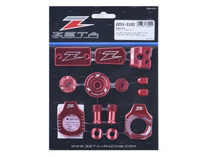 ZETA ALU sada skrutiek a doplnkov KX250/F'17-,KX450F'16-18 Červená
