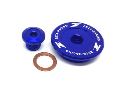 ZETA Hliníková zátka motora DRZ400S/SM'00- Modrá