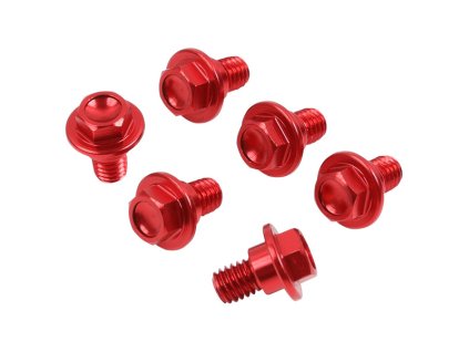 ZETA Sada hliníkových skrutiek do krytov predných tlmičov 6ks Suzuki červená