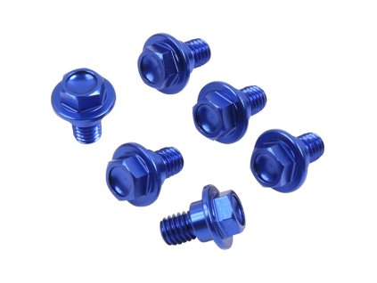 ZETA Sada hliníkových skrutiek do krytov predných tlmičov 6ks Suzuki modrá