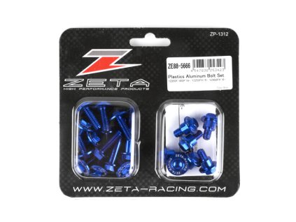 ZETA Sada hliníkových skrutiek do plastov YZ250F'14-18,YZ250FX'14-,YZ450FX'14-18,YZ450F'14-17 20ks modrá