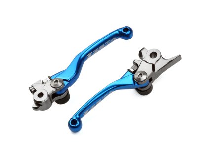 ZETA sada kovaných výklopných páčiek FP KTM + Husqvarna TC125/250'14-,FC250-450'16-,TE125'14-16,TE150-300,FE/TX/FX'17 (brzda Brembo 14-17 / spojka Magura / 09-17) H-modrá