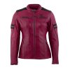 Dámska Kožená Moto Bunda Rusty Stitches Joyce V2 cervena bordova1