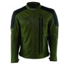 Pánska kožená moto bunda zelená čierna Cooper Rusty Stitches