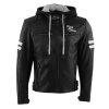 Kozena moto bunda Jari Hooded V2 cierna siva1