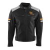 Pánska kozena Moto Bunda Rusty Stitches JARI cierna zlta siva1