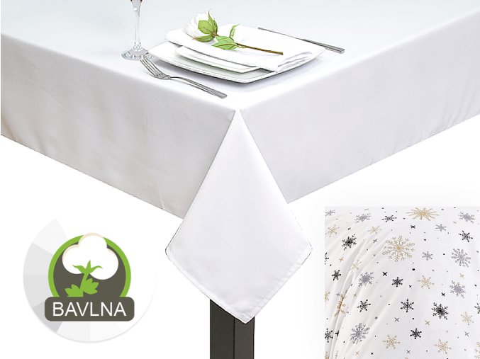 stolovy obrus bavlna ruzomberok ruza slovenske textil snow dream gold