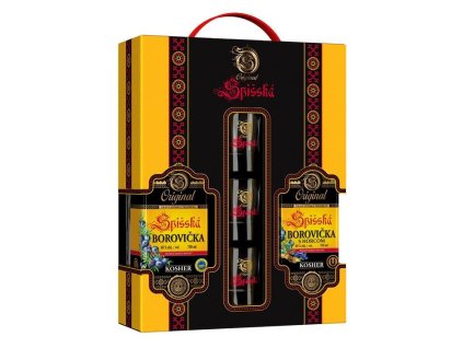 spisska borovicka borovicka s horcom v darcekovom baleni s poharmi kosher 40 0 7l 0 7l full item 4432