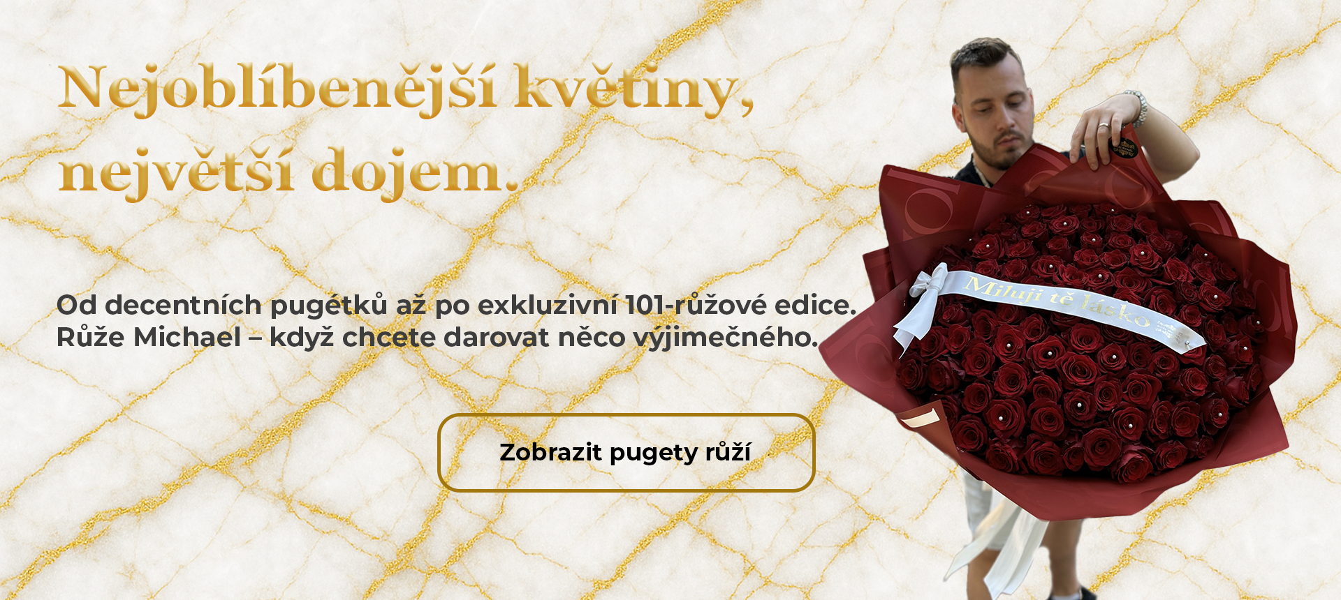 Luxusní výběr pugetů růží
