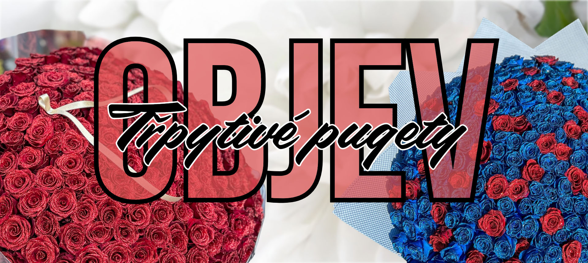 Třpytivé pugéty růží