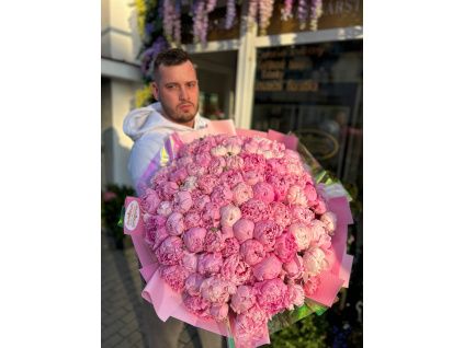 Exclusive Bouquet pink peonies Premium